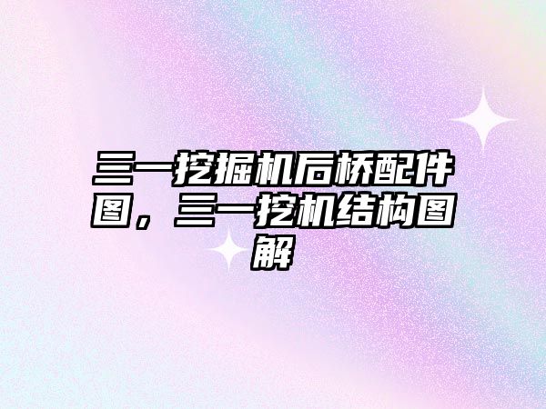 三一挖掘機后橋配件圖，三一挖機結(jié)構(gòu)圖解