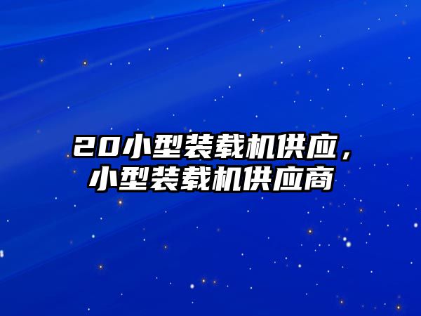 20小型裝載機供應，小型裝載機供應商