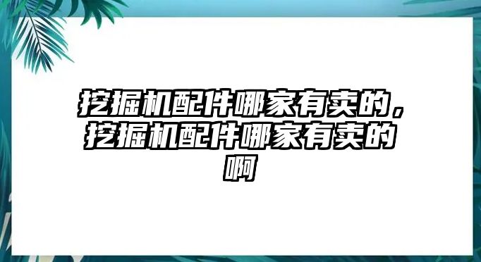 挖掘機(jī)配件哪家有賣的，挖掘機(jī)配件哪家有賣的啊