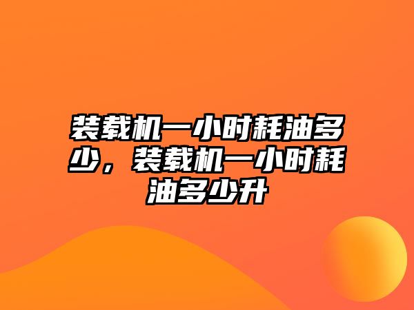 裝載機(jī)一小時(shí)耗油多少，裝載機(jī)一小時(shí)耗油多少升