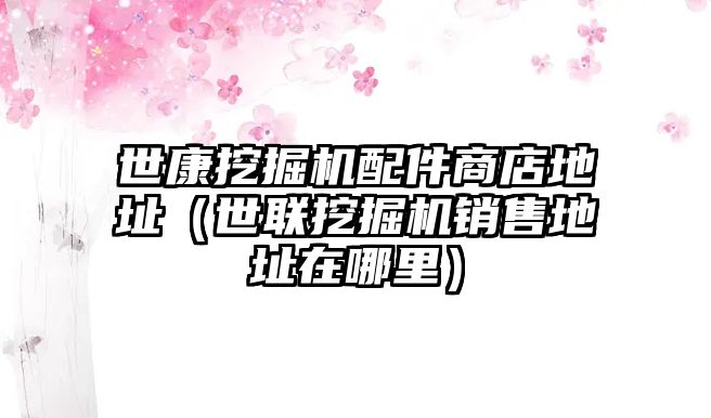 世康挖掘機配件商店地址（世聯(lián)挖掘機銷售地址在哪里）