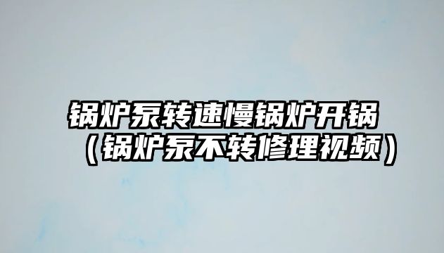 鍋爐泵轉(zhuǎn)速慢鍋爐開鍋（鍋爐泵不轉(zhuǎn)修理視頻）