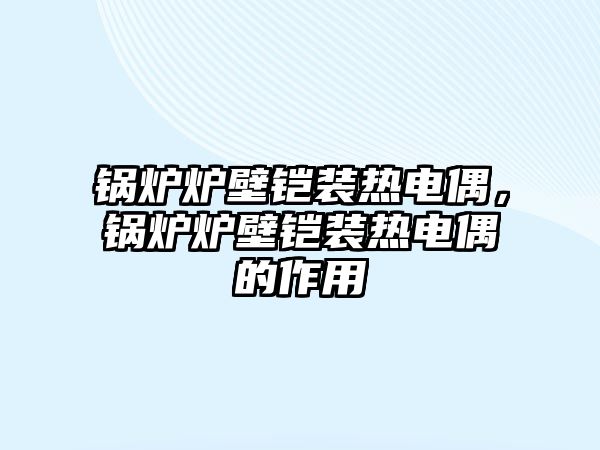 鍋爐爐壁鎧裝熱電偶，鍋爐爐壁鎧裝熱電偶的作用