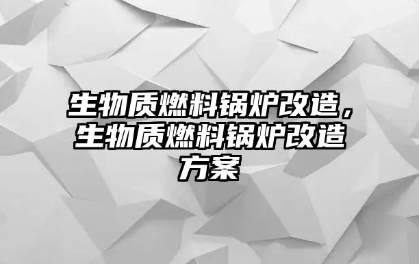 生物質(zhì)燃料鍋爐改造，生物質(zhì)燃料鍋爐改造方案