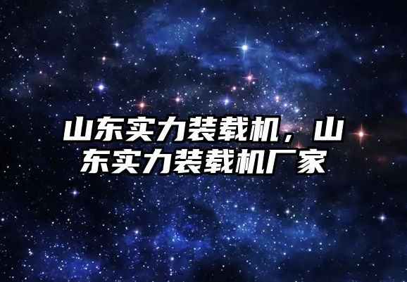 山東實力裝載機，山東實力裝載機廠家