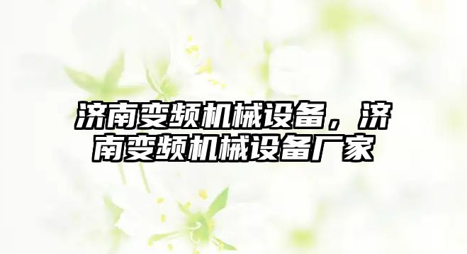 濟南變頻機械設備，濟南變頻機械設備廠家