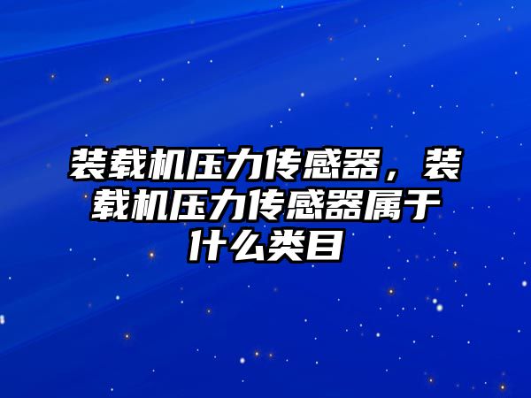 裝載機壓力傳感器，裝載機壓力傳感器屬于什么類目