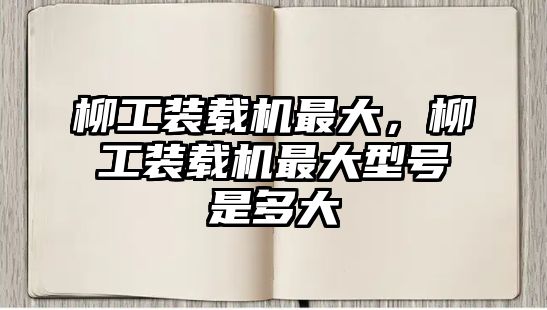 柳工裝載機(jī)最大，柳工裝載機(jī)最大型號(hào)是多大