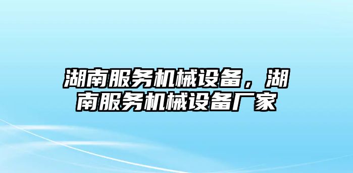 湖南服務(wù)機械設(shè)備，湖南服務(wù)機械設(shè)備廠家