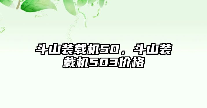 斗山裝載機(jī)50，斗山裝載機(jī)503價(jià)格