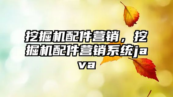 挖掘機(jī)配件營(yíng)銷，挖掘機(jī)配件營(yíng)銷系統(tǒng)java