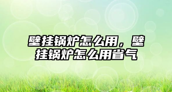 壁掛鍋爐怎么用，壁掛鍋爐怎么用省氣