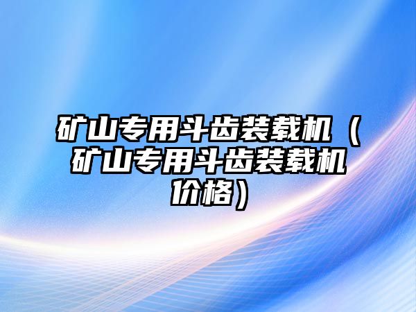 礦山專用斗齒裝載機(jī)（礦山專用斗齒裝載機(jī)價格）