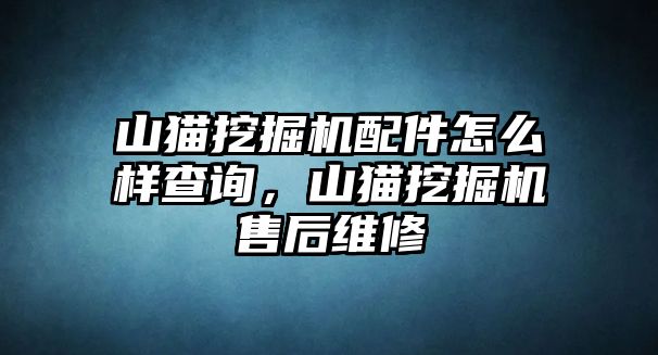 山貓挖掘機配件怎么樣查詢，山貓挖掘機售后維修