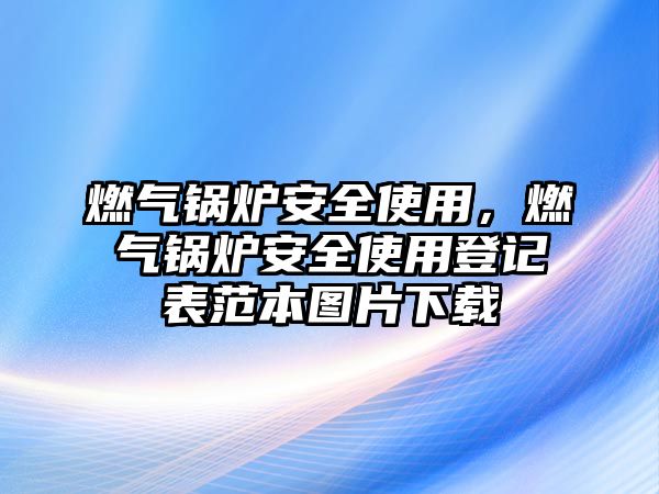 燃?xì)忮仩t安全使用，燃?xì)忮仩t安全使用登記表范本圖片下載