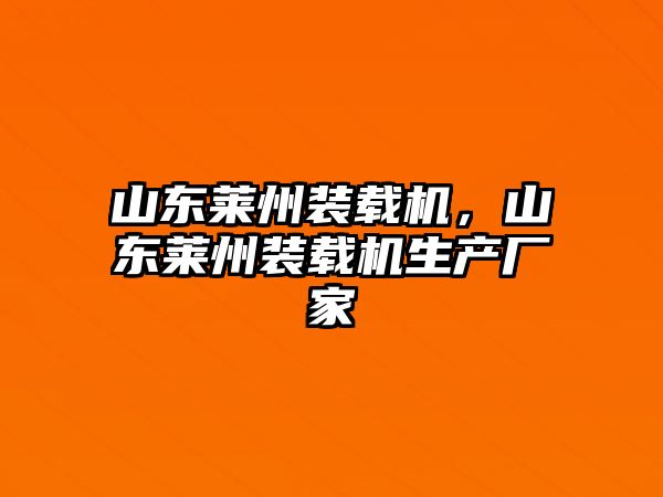 山東萊州裝載機(jī)，山東萊州裝載機(jī)生產(chǎn)廠家