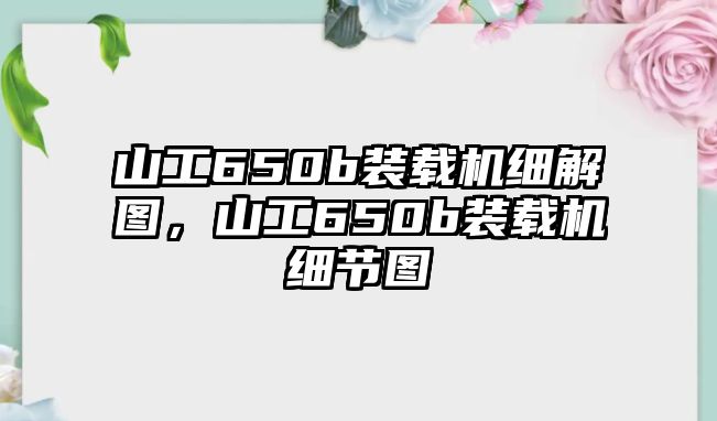 山工650b裝載機細(xì)解圖，山工650b裝載機細(xì)節(jié)圖