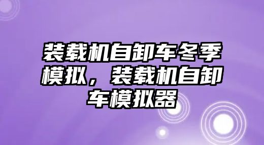 裝載機自卸車冬季模擬，裝載機自卸車模擬器