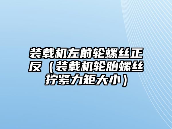 裝載機(jī)左前輪螺絲正反（裝載機(jī)輪胎螺絲擰緊力矩大?。?/>	
								</i>
								<p class=