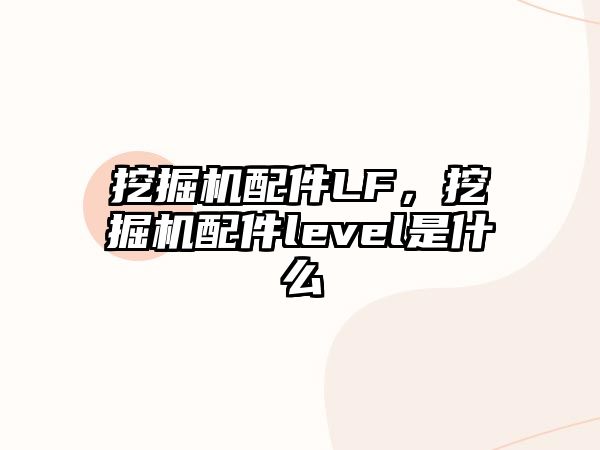 挖掘機(jī)配件LF，挖掘機(jī)配件level是什么