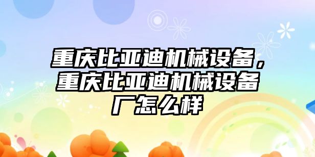 重慶比亞迪機械設備，重慶比亞迪機械設備廠怎么樣