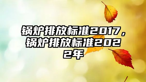 鍋爐排放標準2017，鍋爐排放標準2022年