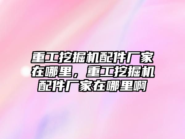 重工挖掘機配件廠家在哪里，重工挖掘機配件廠家在哪里啊