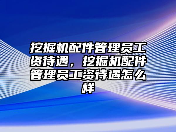 挖掘機配件管理員工資待遇，挖掘機配件管理員工資待遇怎么樣