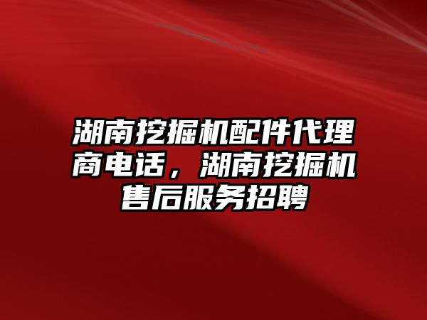 湖南挖掘機配件代理商電話，湖南挖掘機售后服務(wù)招聘