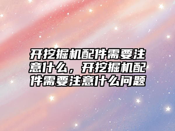 開挖掘機配件需要注意什么，開挖掘機配件需要注意什么問題