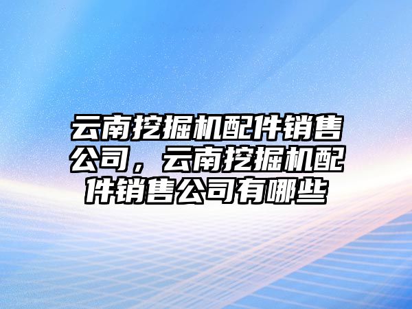 云南挖掘機配件銷售公司，云南挖掘機配件銷售公司有哪些