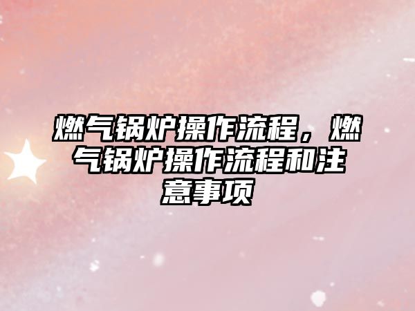 燃?xì)忮仩t操作流程，燃?xì)忮仩t操作流程和注意事項