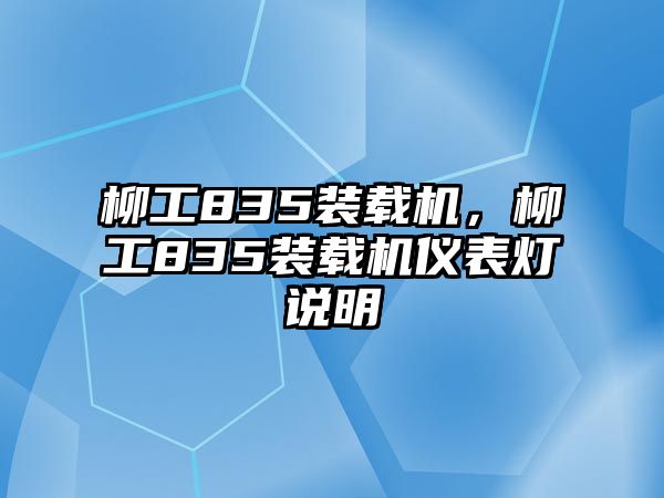 柳工835裝載機(jī)，柳工835裝載機(jī)儀表燈說明