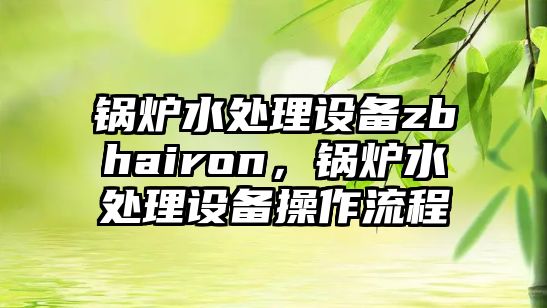 鍋爐水處理設(shè)備zbhairon，鍋爐水處理設(shè)備操作流程