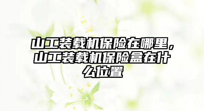 山工裝載機保險在哪里，山工裝載機保險盒在什么位置