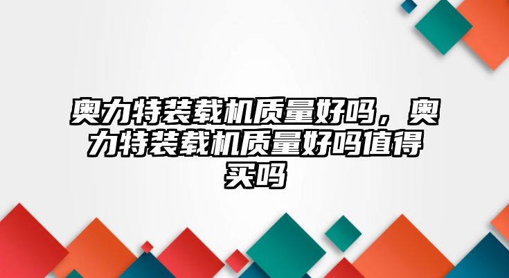 奧力特裝載機(jī)質(zhì)量好嗎，奧力特裝載機(jī)質(zhì)量好嗎值得買嗎