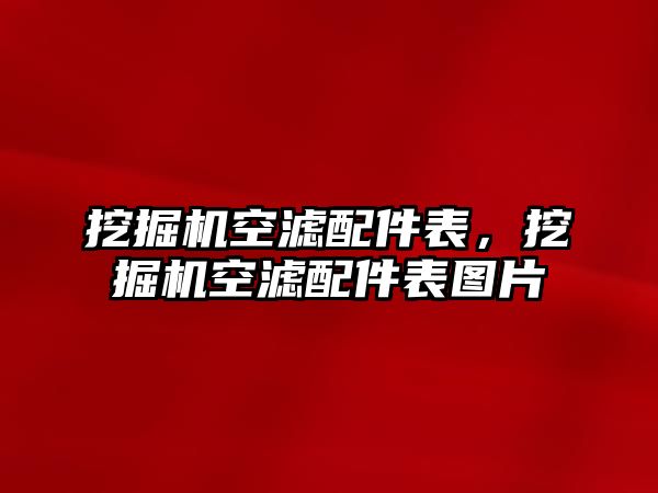 挖掘機空濾配件表，挖掘機空濾配件表圖片