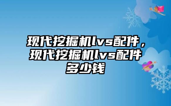 現(xiàn)代挖掘機lvs配件，現(xiàn)代挖掘機lvs配件多少錢