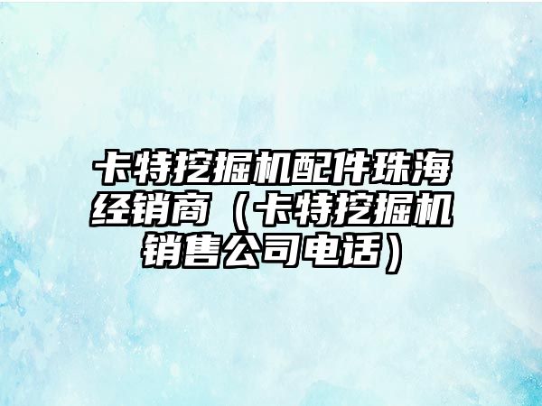 卡特挖掘機配件珠海經(jīng)銷商（卡特挖掘機銷售公司電話）