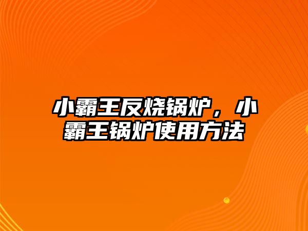 小霸王反燒鍋爐，小霸王鍋爐使用方法