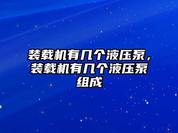 裝載機有幾個液壓泵，裝載機有幾個液壓泵組成