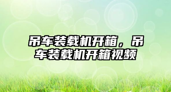 吊車裝載機開箱，吊車裝載機開箱視頻