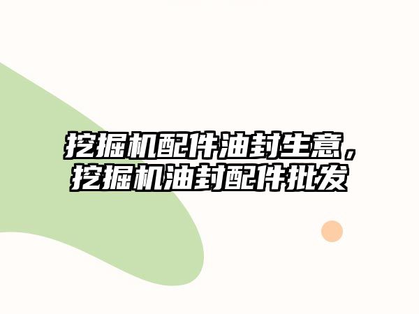 挖掘機(jī)配件油封生意，挖掘機(jī)油封配件批發(fā)