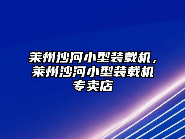 萊州沙河小型裝載機，萊州沙河小型裝載機專賣店