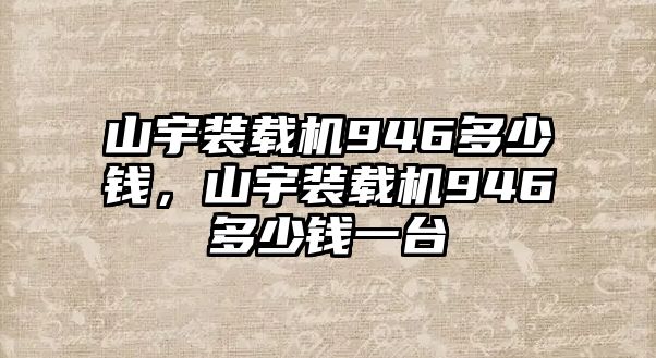 山宇裝載機(jī)946多少錢，山宇裝載機(jī)946多少錢一臺