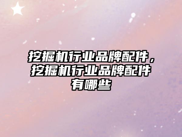 挖掘機行業(yè)品牌配件，挖掘機行業(yè)品牌配件有哪些