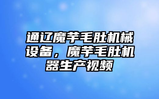 通遼魔芋毛肚機械設(shè)備，魔芋毛肚機器生產(chǎn)視頻