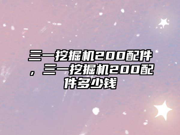 三一挖掘機(jī)200配件，三一挖掘機(jī)200配件多少錢