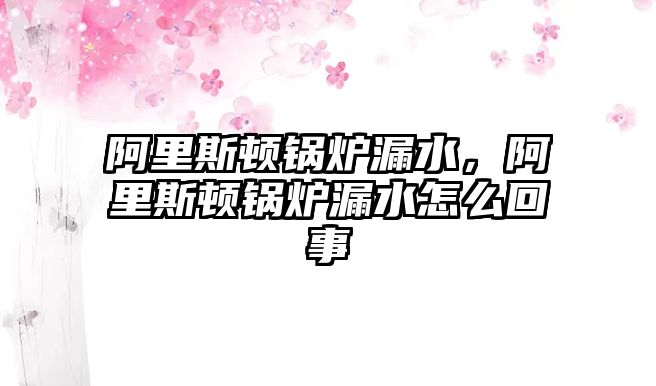 阿里斯頓鍋爐漏水，阿里斯頓鍋爐漏水怎么回事