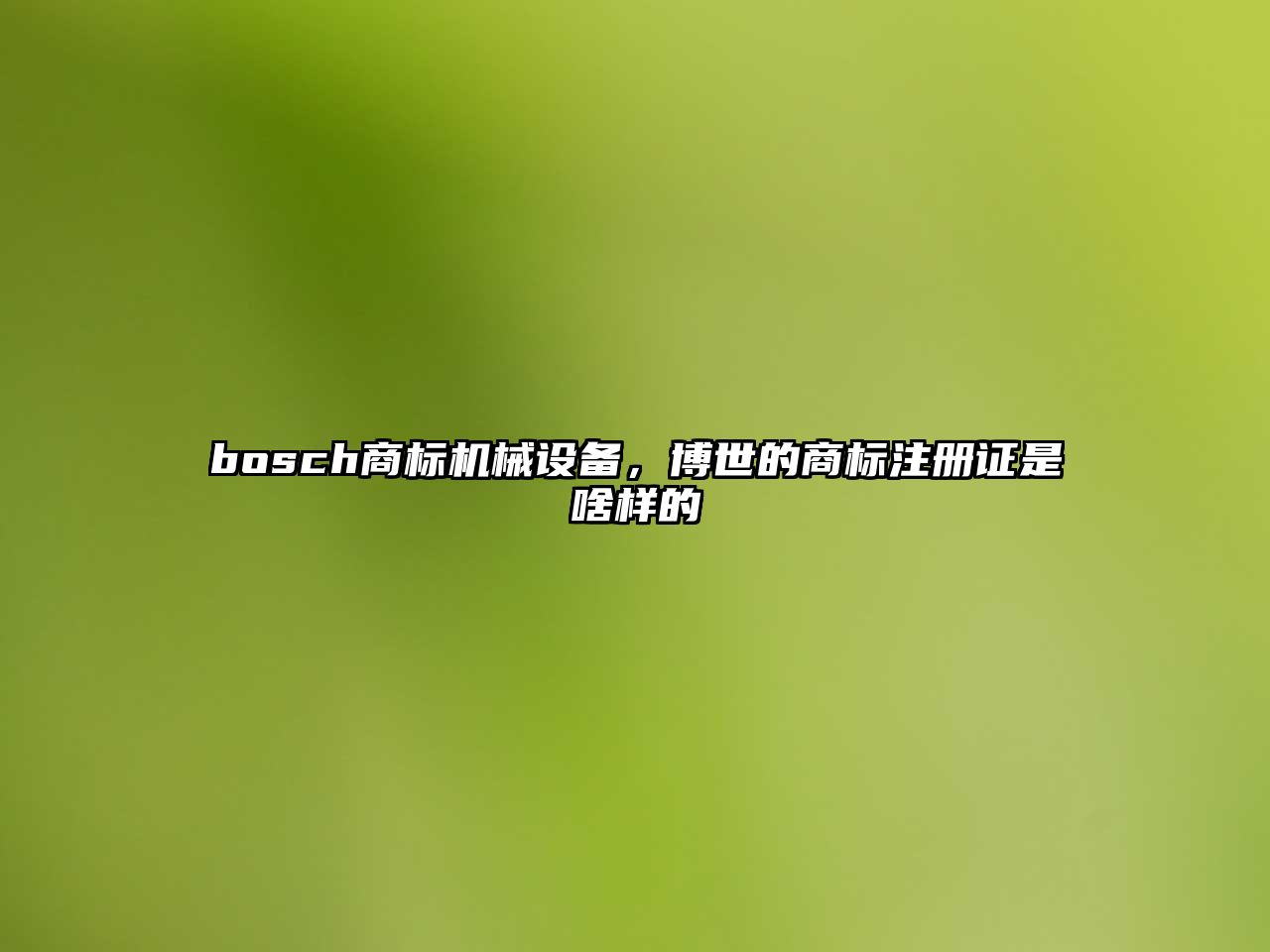 bosch商標(biāo)機(jī)械設(shè)備，博世的商標(biāo)注冊證是啥樣的